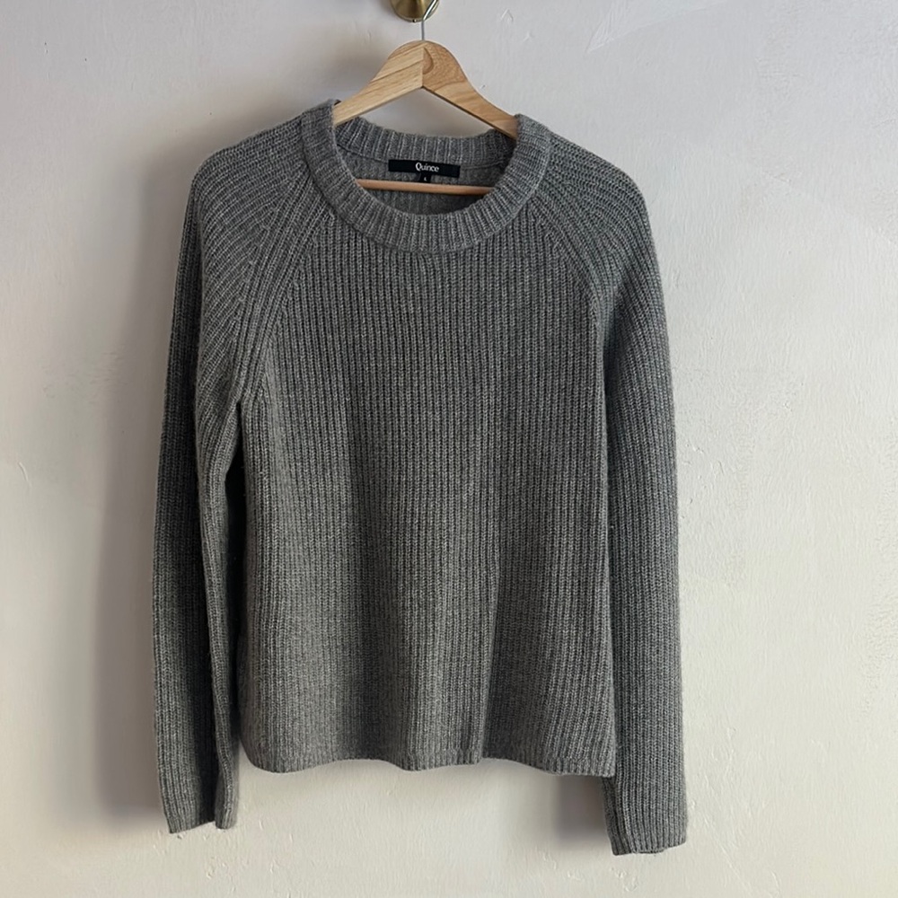 Quince Cahmere Fisherman Crewneck Sweater